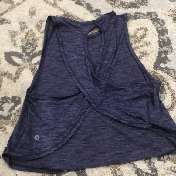 Lulu🍋 Rare Fast As Light Muscle Tank Heathered Emperor Blue size 6 - Picture 7 of 13